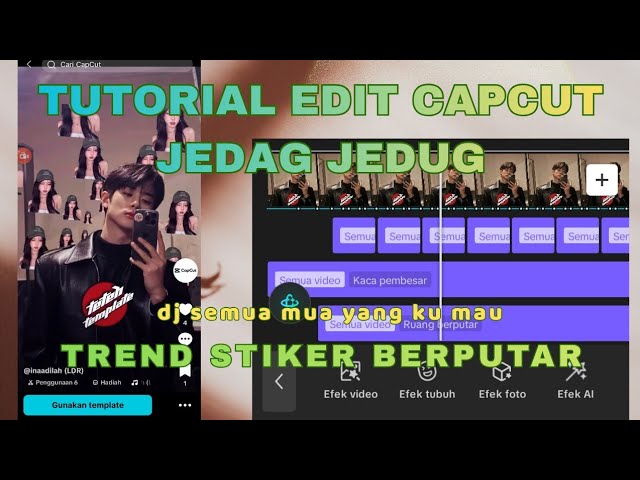 Tutorial edit jedag jedug "TREND STIKER BERPUTAR" jj tipis versi efek pantulan segala arah 