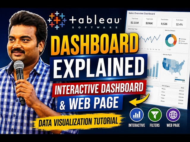 Tableau Dashboard Explained | Interactive Dashboard & Web Page | Data Visualization Tutorial