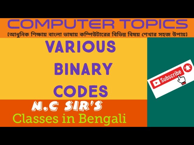 VARIOUS BINARY CODES(বিভিন্ন বাইনারি কোড)