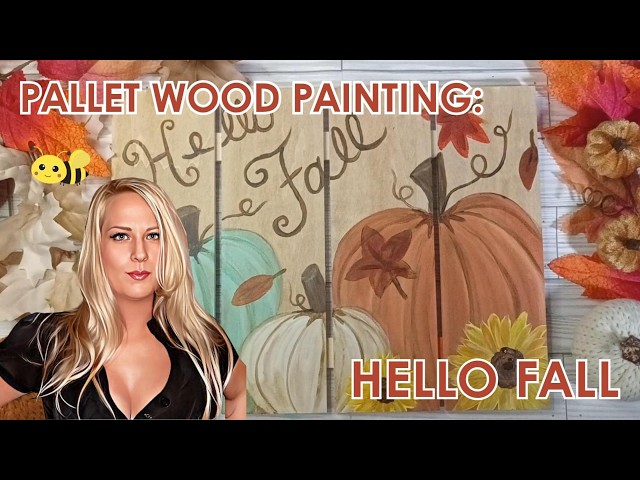 🍂 Hello Fall!  Sweet Country Pumpkin Sign | Cozy Pallet Wood Painting