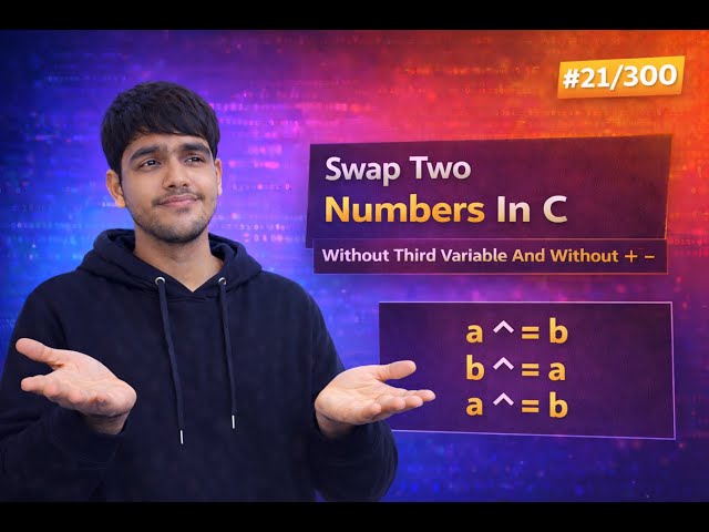 Swap Two Numbers In C Without Third Variable And Without + - | C Language Problems #21/300