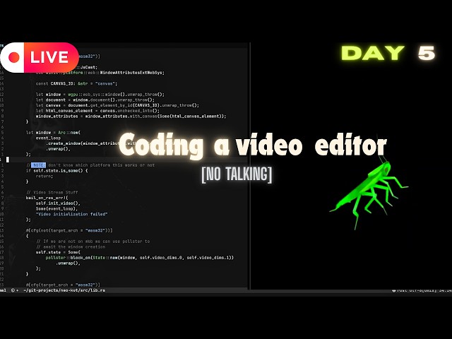 Coding a video editor with no experience [DAY 5] No talking.