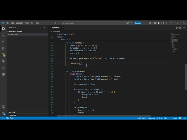 Browser-based Snake Game / Just Programming