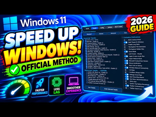 How to SPEED UP Windows 11 in 2026 – Fix Lag, Boost Performance & Make Your PC Faster