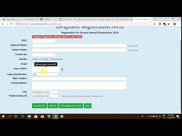 How To Apply and fill PBTE jobs form as a Invigilator in Exams