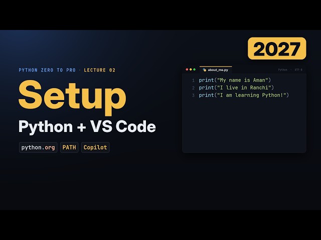 Set Up Python 3.14+ and VS Code in 2027 (With Copilot in Learning Mode) #python #pythonforbeginners