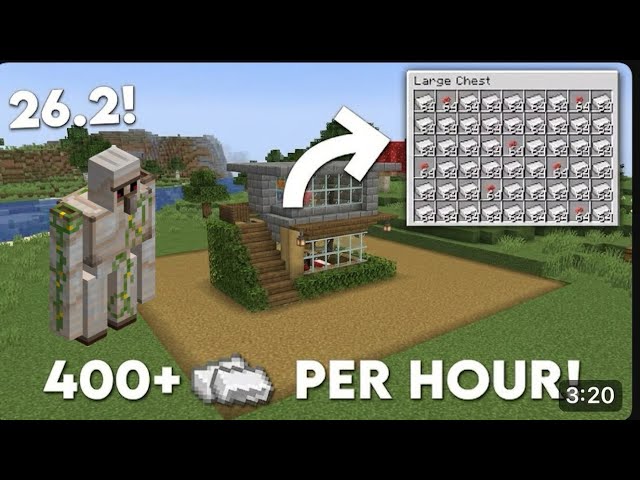 Easiest Iron Farm for Minecraft Java 26.2+ (400+ Iron Per Hour)