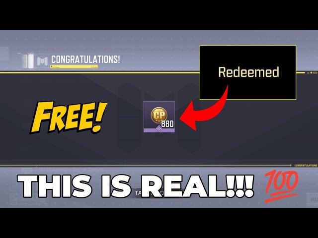 FREE CODE for 880 COD POINTS REDEEM FAST
