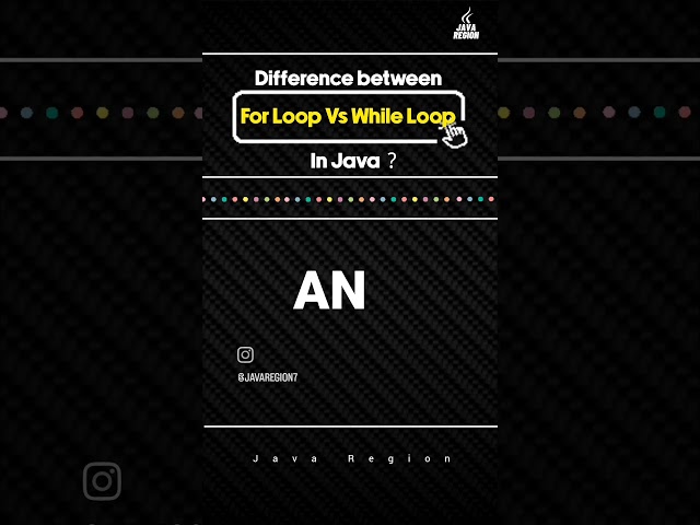 Explain Difference between For Loop And While Loop in Java ?🚀✅