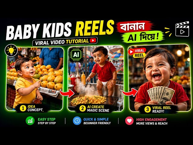 Ai দিয়ে Reels ভিডিও তৈরি | Baby Funny Ai Video | Viral Ai Create | TMR