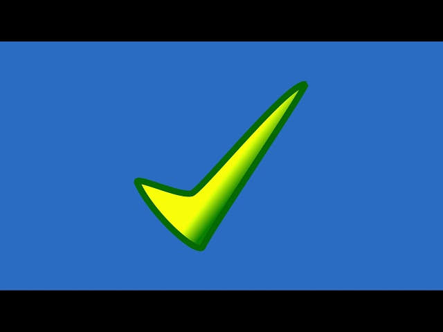 Yes Right Tick Symbol Animation Blue Screen | Chroma Key | Sky Fx
