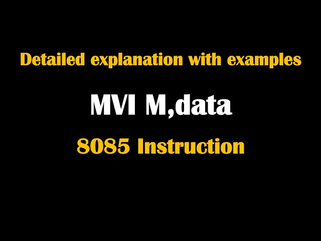 MVI M,data instruction of 8085 microprocessor