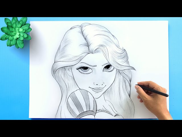 RAPUNZEL DRAWING from Tangled Disney Movie | How to Draw Disney Princess Rapunzel Step by Step Easy