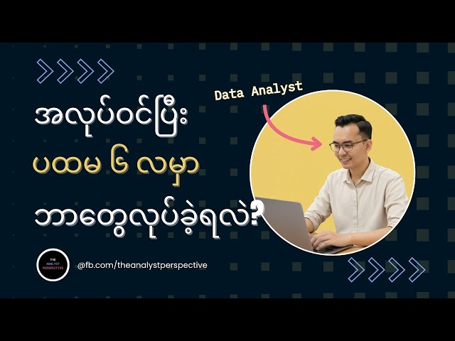 Data Analyst အလုပ်ဝင်ခါစ ပထမ ၆ လအတွင်း ဘာတွေလုပ်ခဲ့ရလဲ?