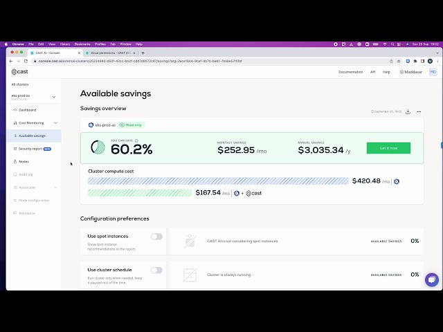 CAST AI Kubernetes cost optimization platform