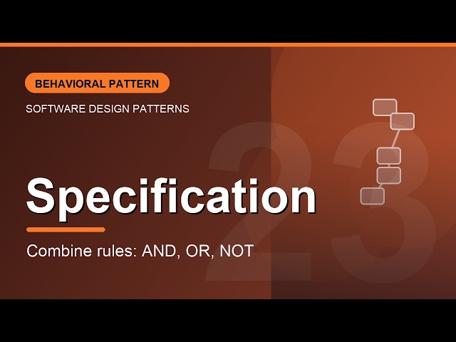 Specification Design Pattern Explained | Combine Business Rules With AND, OR, NOT