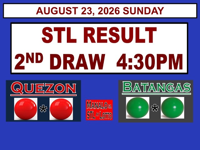 STL 2nd Draw 430pm Result  STL Quezon August 23, 2026 SUNDAY