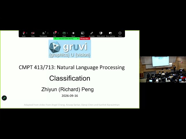 Classification Simon Fraser University CMPT413/713 Natural Language Processing Fall 2026 L2