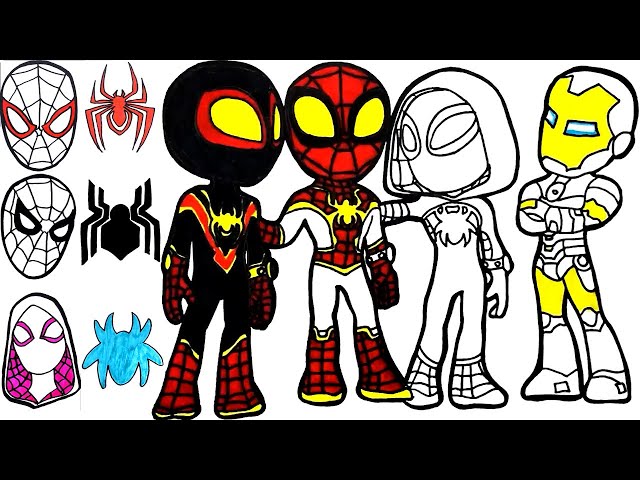 Full Drawings coloring  Marvel Spidey and his amazing frieds  🆚spider-man: across the spider-verse