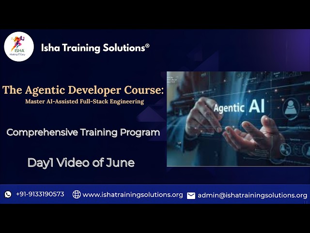 Agentic AI Course Day1 video on 10th June 2026. +91-9133190573 to enroll.