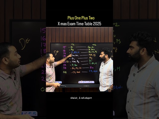 X-MAS Exam Timetable Published‼️| Eduport Plus Two