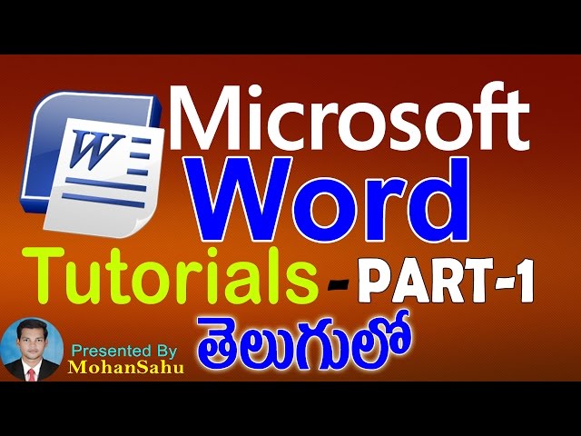 Ms Word Tutorials in Telugu Part - 1 || LEARN COMPUTER TELUGU VIDEOS