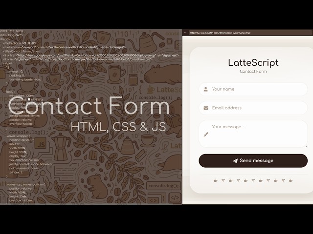 Create a Beautiful Animated Contact Form with HTML, CSS & JS | LatteScript