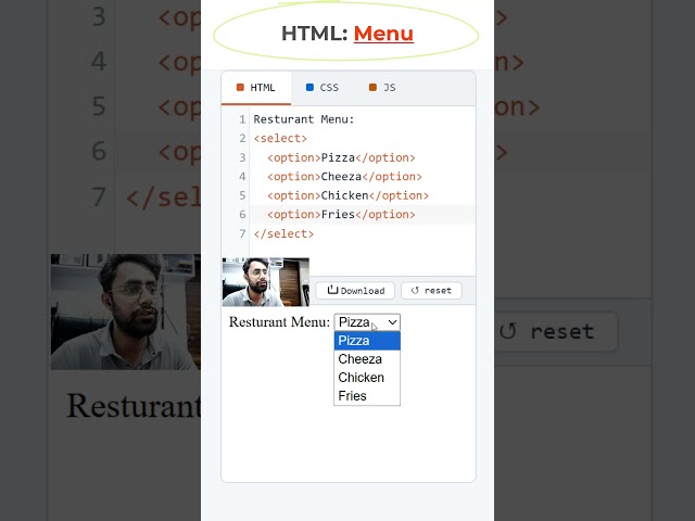 HTML CSS Dropdown Menu Resturant #coding #htmltutorial #csstutorial