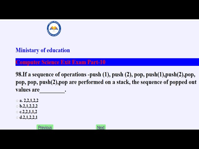 Computer science exit exam part -10