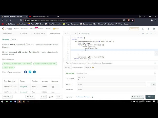 Remove Element C++ - Leetcode 27
