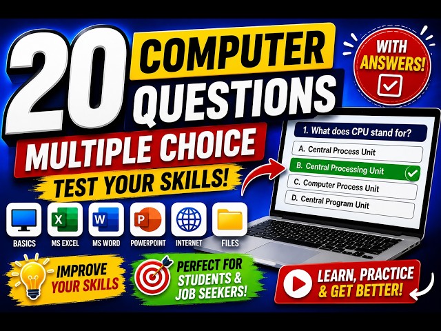 Basic Computer Skills Multiple Choice Questions 20 Questions