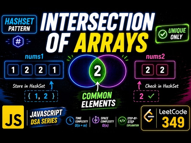 Intersection of Two Arrays in JavaScript | LeetCode 349 | HashSet Explained