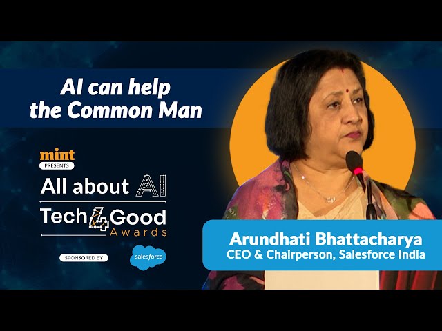 #AI a powerful equaliser, says Arundhati Bhattacharya of Salesforce | #AllAboutAI #Tech4Good Awards