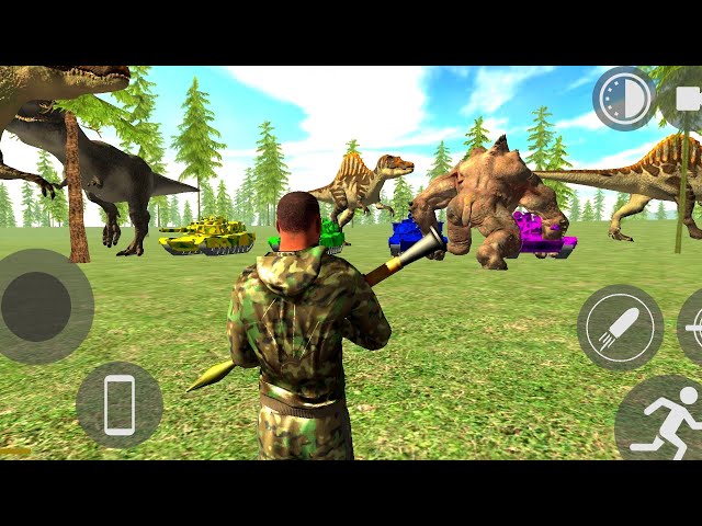 Indian Bikes Driving 3D All DINOSAUR attack my New Army Tank 🪖 Vs Franklin Godzilla Attack 🦍🦖