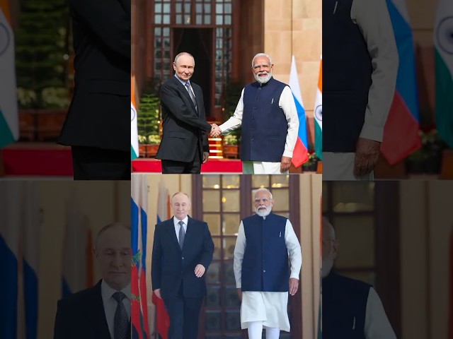 PM Modi meets Russian President Vladimir Putin at Hyderabad House | #shorts