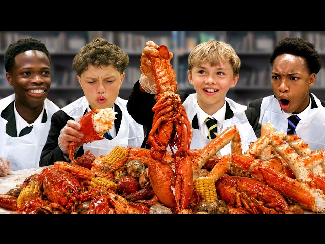 British Highschoolers try Seafood Boil for the first time!