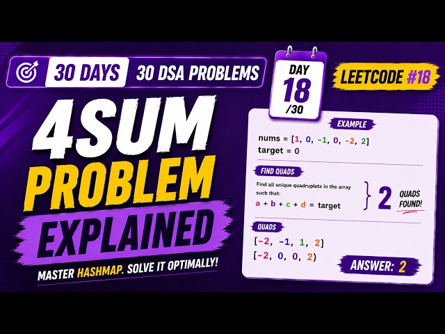 The Pattern That Solves Both 3Sum and 4Sum | LeetCode #18 | Day 18/30