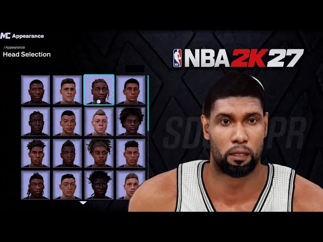Tim Duncan Face Creation in NBA 2K27! KAT 