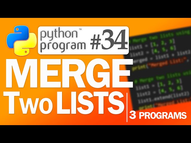 🐍Python Program #34: Merge Two Lists | Python Programming