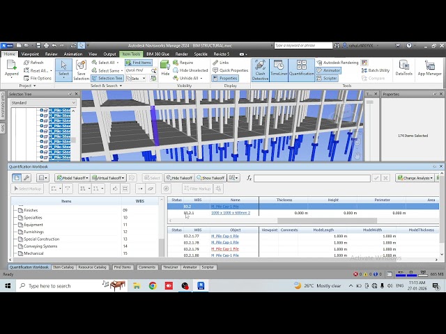 Quantification in Navisworks