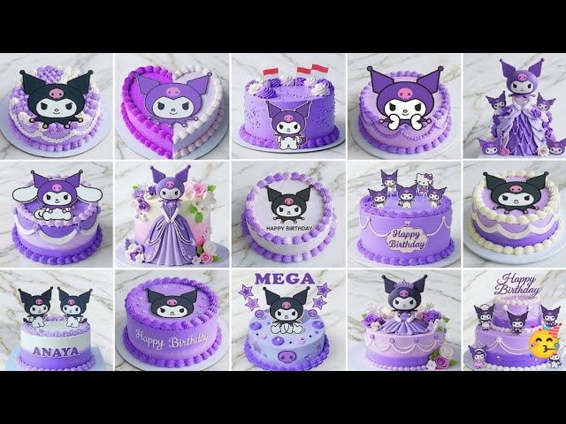 Beautiful & Cute Kuromi Birthday Cake for Girls | Sanrio + Happy Birthday Song 💜🖤