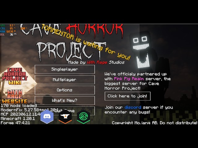Today, I played the modpack Cave Horror Project 1 with my brother!
