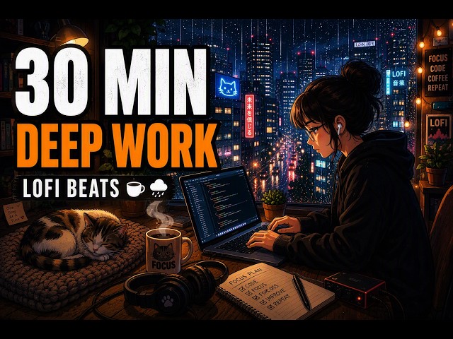 30 MIN Deep Work LoFi Beats ☕🌧️ | Code, Coffee & Rain Vol. 14 [Focus & Coding]