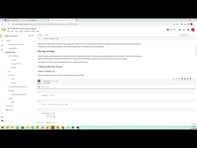 01-CS139 Numpy Arrays Lecture