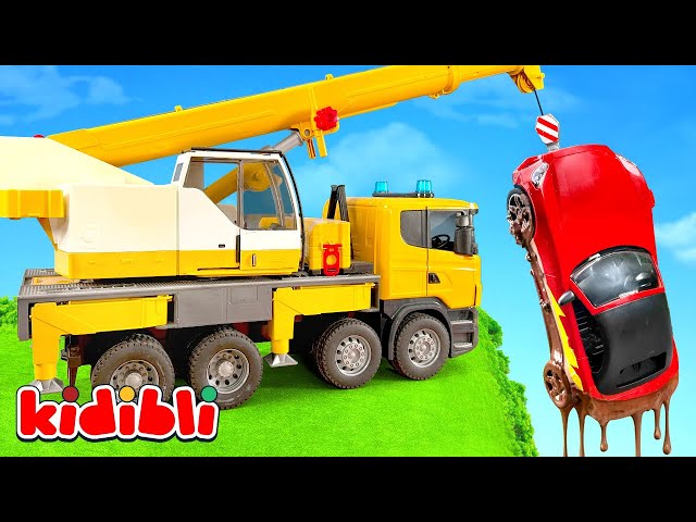 Spor Arabaları, Polis Arabası ve Çekici 🚔 Çocuklar İçin Eğitici Oyuncaklar ve Araçlar | Kidibli