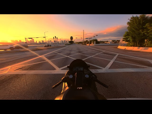 POV Miami Afternoon Bike Ride Kawasaki Ninja ZX6R (Pure Sound No Music)