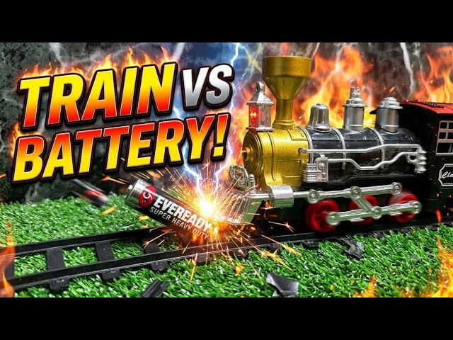 Train clashed battery  🚃😱