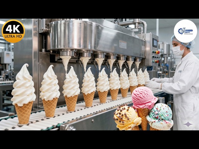 Inside a Giant Ice Cream Factory: How Different Flavors Are Made (Full Process)