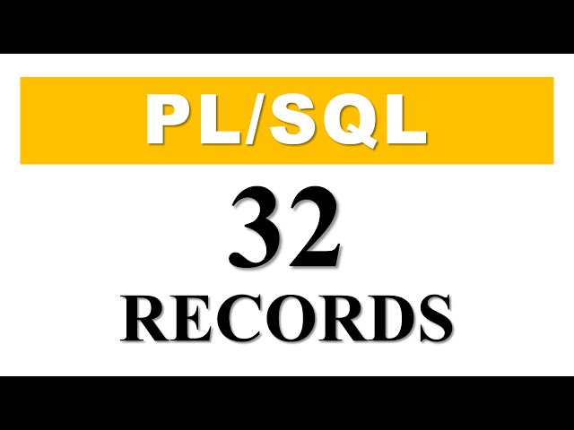 PL/SQL tutorial 32: Introduction To PL/SQL Record Datatype In Oracle Database By Manish Sharma
