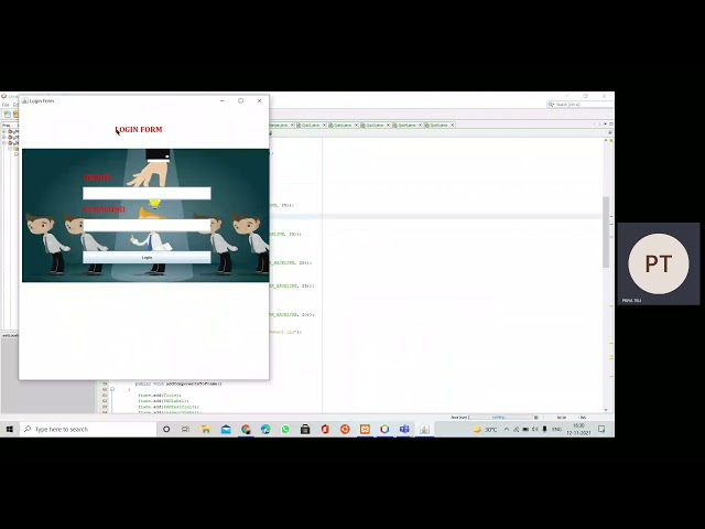 Login Page | Java | Quiz Application.